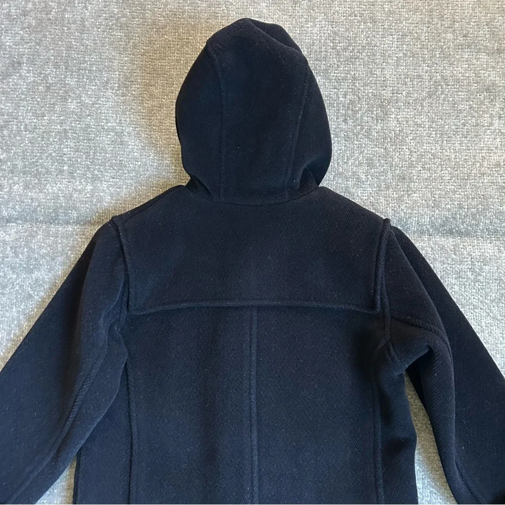 Vintage Jacadi Paris Navy Blue Wool Blend Classic Boys Duffle Winter Coat Size 8 - Picture 7 of 12